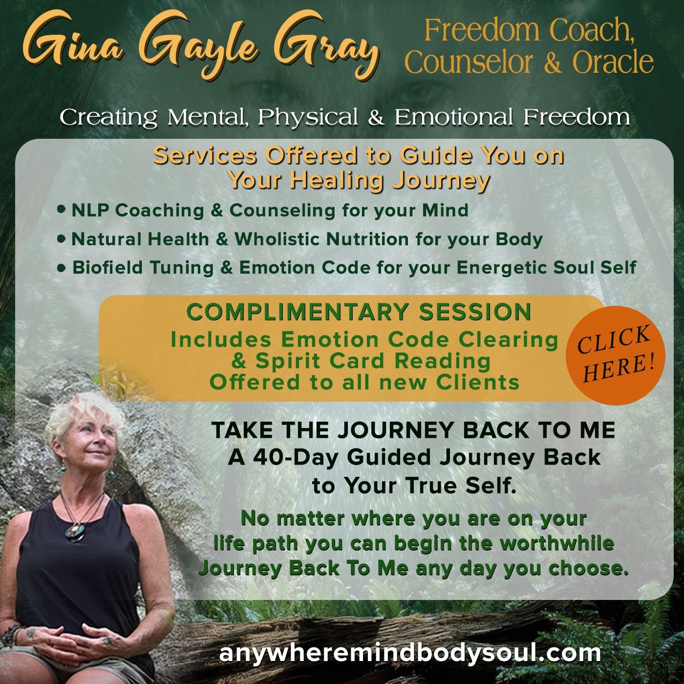 Gina Gayle Gray - Freedom Coach, Counselor & Oracle