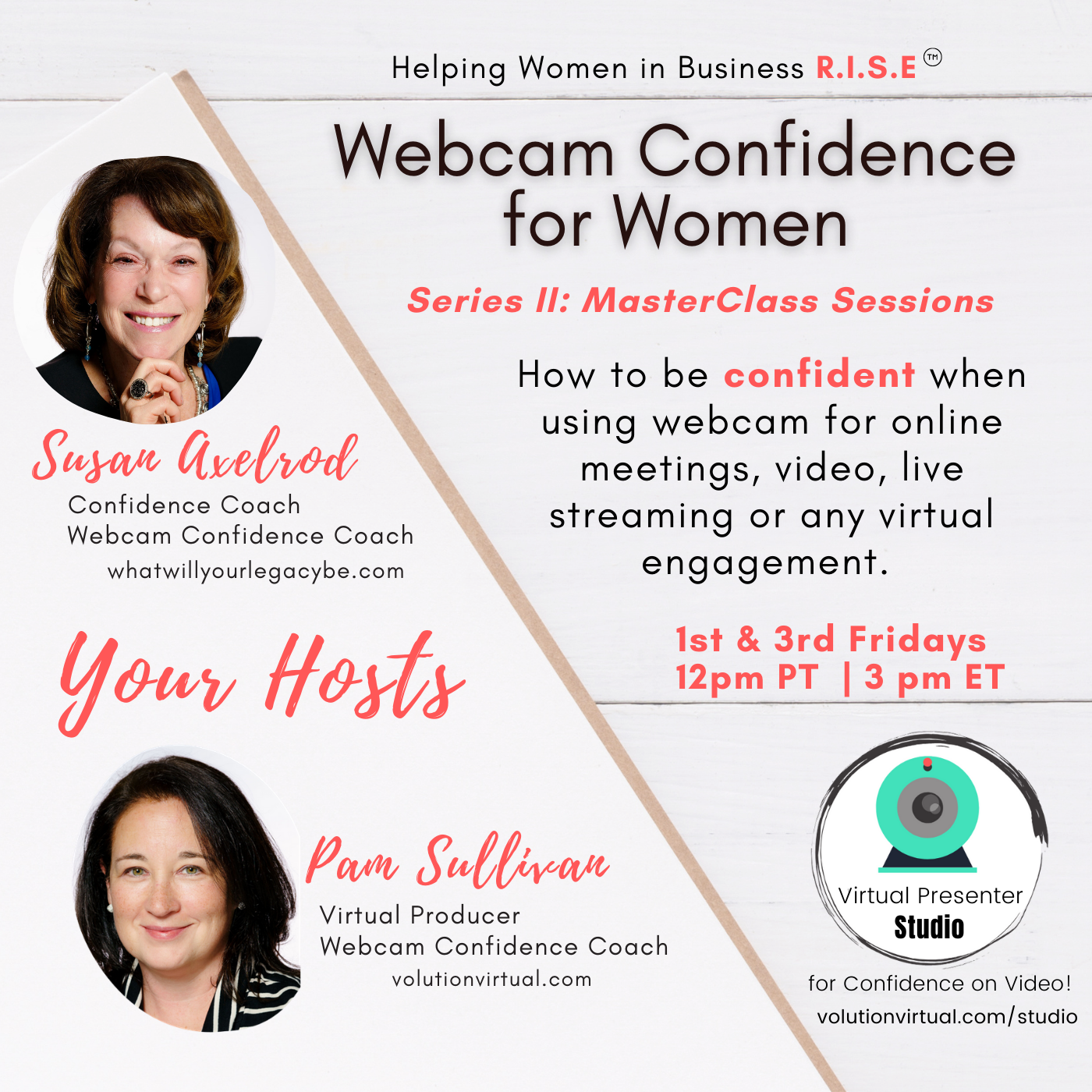 MasterClass in Webcam Confidence with Special Guest, Life Coach MaryAnn Goodman-Fish