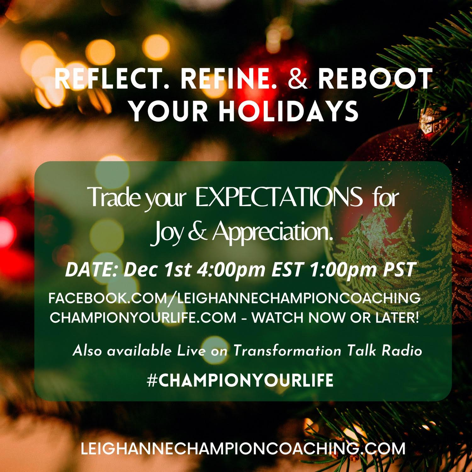 Trade your EXPECTATIONS for Joy & Appreciation